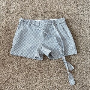 Striped Women's Shorts with tie belt